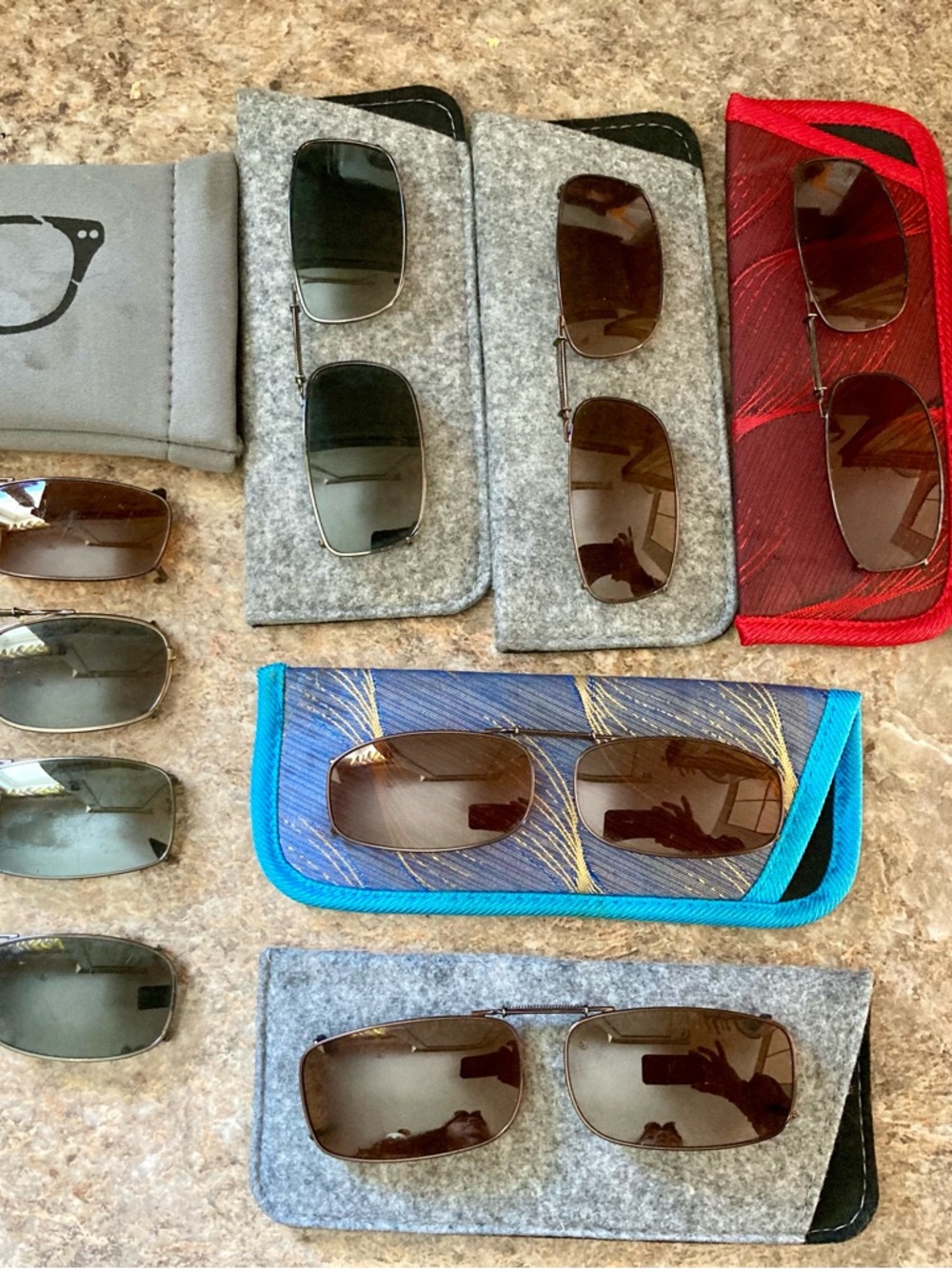 10 pairs clip on sunglasses $200 value, selling for $50
